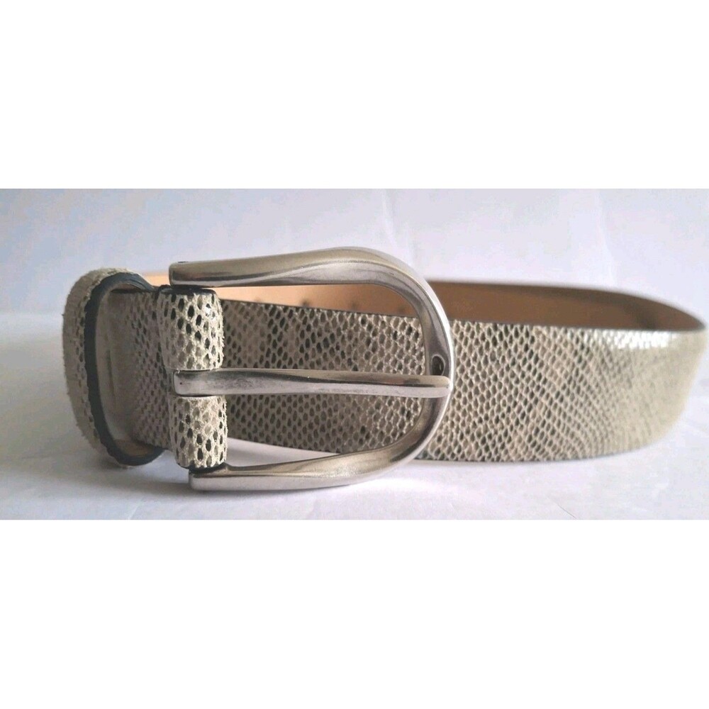 Saddler Snake Skin Belt Size Small Silver Buckle Italian Made Soft Leather